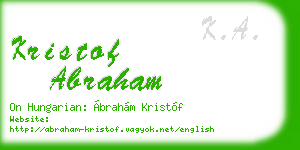 kristof abraham business card