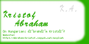 kristof abraham business card